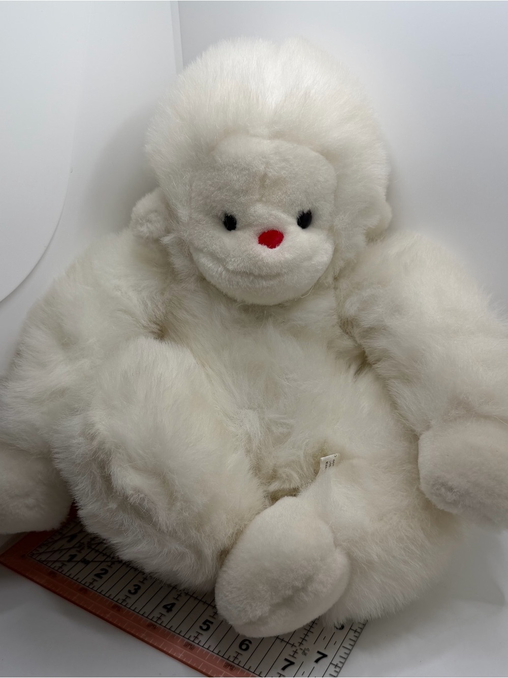 Plush White Fluffy Monkey Stuffed Animal - Kids Toy